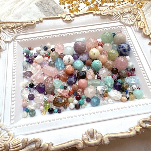 200+ Pieces Mixed 4~12mm Semi-Precious Stones Assorted Loose Beads Mix - Picture 2 of 11
